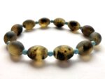 Bernstein Armband mit Türkis – Bild 2