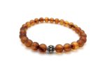Bernstein Armband in Cognac mit Silber