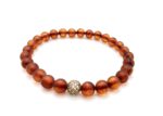 Bernstein Armband in Cognac mit Silber