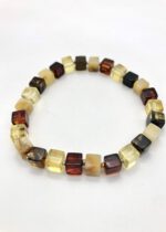 Bernstein-Mix Würfel Armband poliert – Bild 2