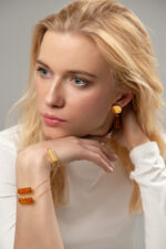 Bernstein Armband in Silber, heller Bernstein – Bild 5