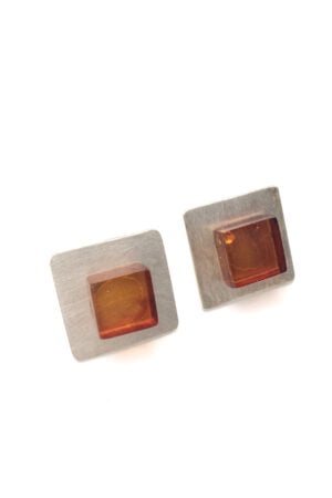 minimalistische Bernstein Ohrstecker