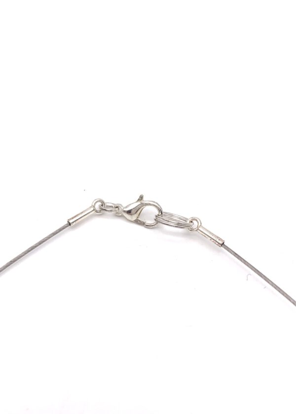 Bernsteinkette, Würfel Silber matt – Bild 10