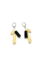 Ohrringe Walzenförmiger Bernstein, unpoliert