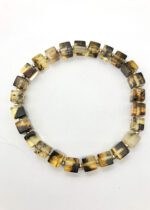 Bernstein Würfel Armband poliert