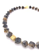 Bernstein Würfelkette mit Gold – Bild 5