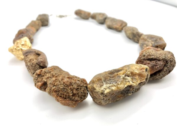 Naturbernstein Kette mit Gold – Bild 4