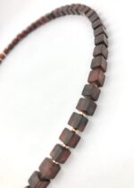 Bernstein Würfelkette Cognac mit Gold – Bild 2