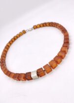 Bernstein Würfelkette Sterling Silber matt – Bild 4