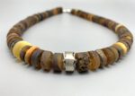 Natur Bernstein Kette mit Silber – Bild 3