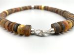 Natur Bernstein Kette mit Silber – Bild 5