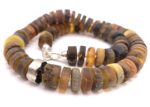 Natur Bernstein Kette mit Silber