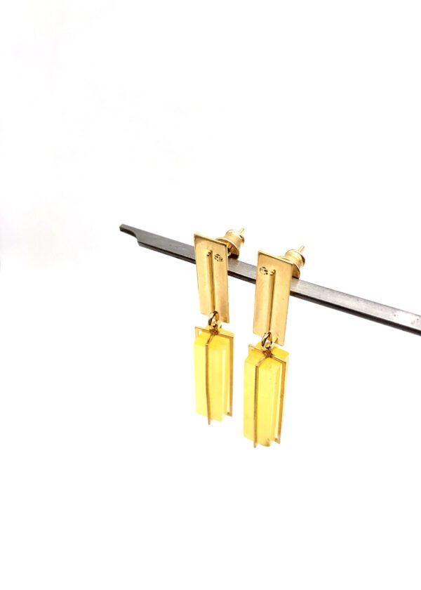 Bernstein Ohrringe gold, Mikro No.1.1 mit hellem Bernstein – Bild 1