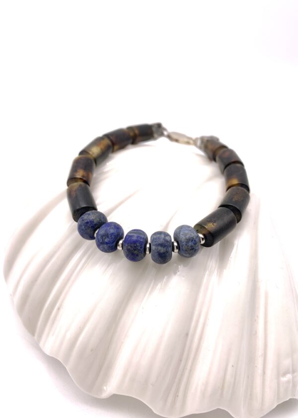 Bernstein Armband Lapislazuli