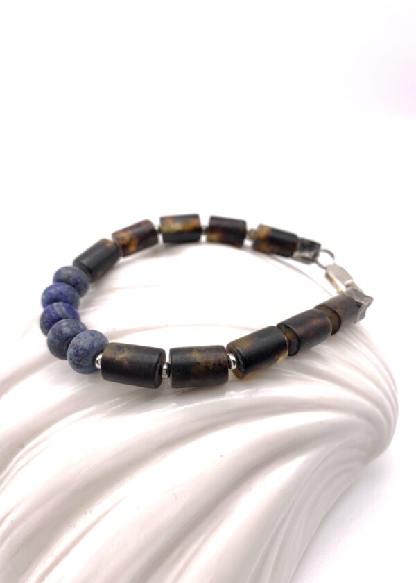 Bernstein Armband Lapislazuli