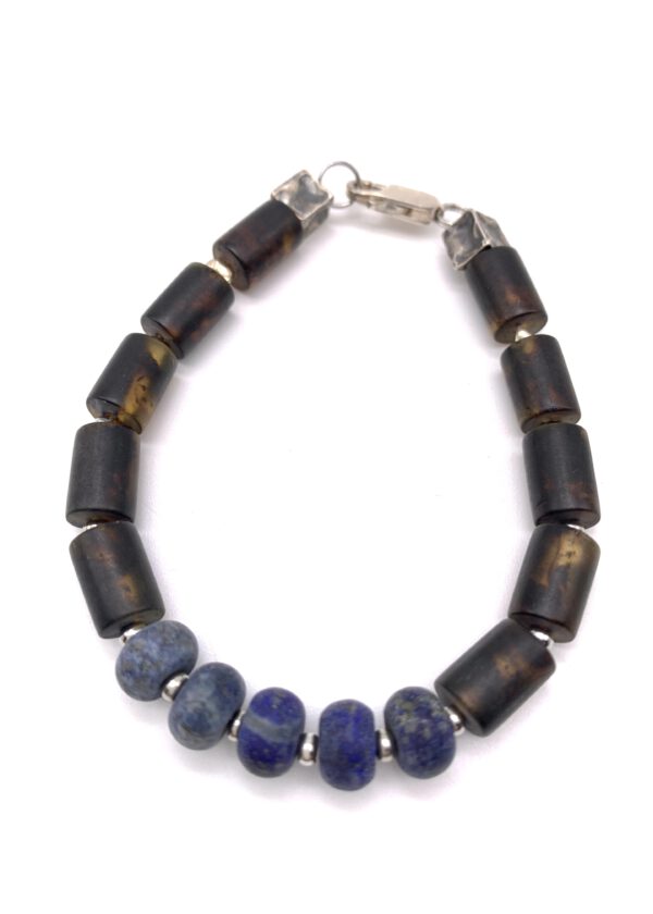 Bernstein Armband Lapislazuli