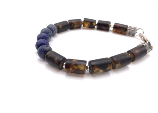 Bernstein Armband Lapislazuli