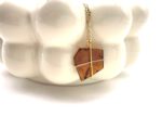 Bernsteinkette gold, Polygon No.5 in Cognac – Bild 8