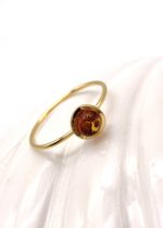 Bernstein Ring gold, Pixel No.2 in Cognac – Bild 5