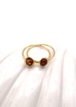Bernstein Ring gold, Pixel No.2 in Cognac – Bild 6