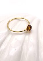 Bernstein Ring gold, Pixel No.2 in Cognac – Bild 7