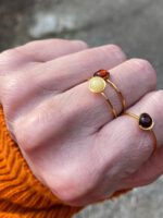 Bernstein Ring gold, Pixel No.2 mit hellem Bernstein – Bild 3