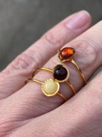 Bernstein Ring gold, Pixel No.2 mit hellem Bernstein – Bild 4