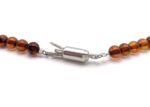Bernsteinkette Cognac mit Silber – Bild 7