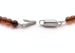 Bernsteinkette Cognac mit Silber – Bild 6