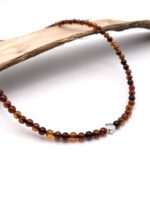 Bernsteinkette Cognac mit Silber