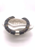 schwarzer Bernstein Kette mit Silber – Bild 10