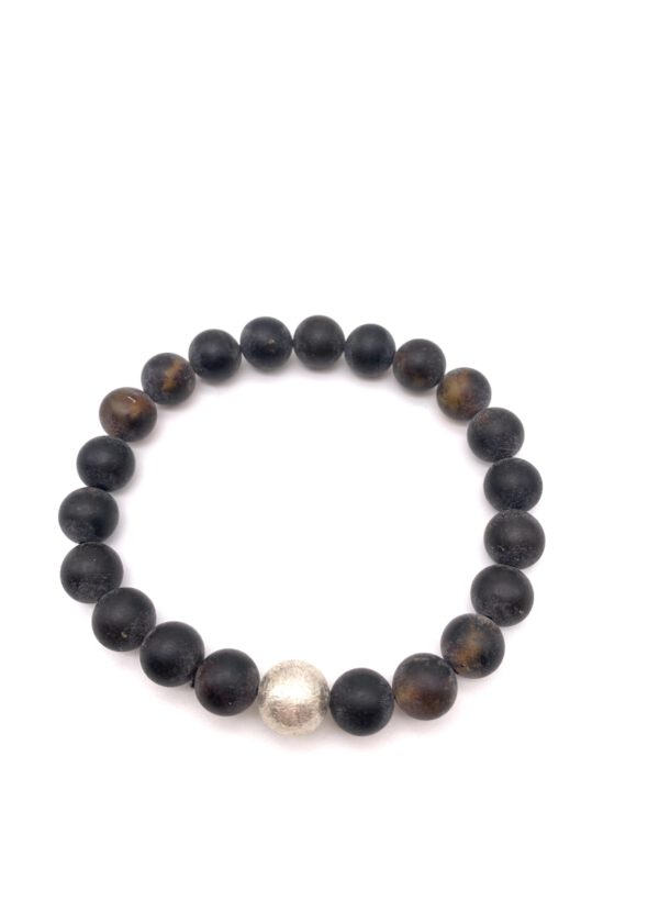 Bernstein Armband mit Silber – Bild 3