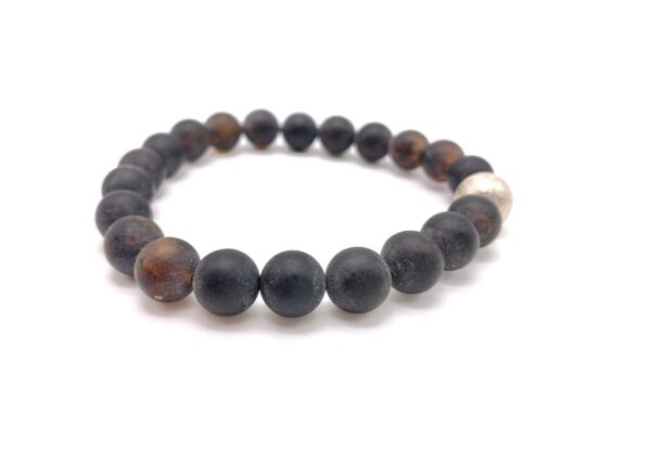 Bernstein Armband mit Silber – Bild 4