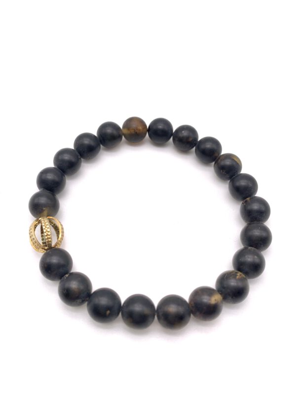Bernstein Armband mit Gold – Bild 3