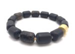 schwarzer Bernstein Armband mit gold – Bild 5