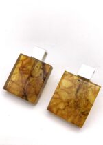 Bernstein Ohrstecker Quadrat Cognac – Bild 4