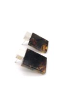 Bernstein Ohrstecker Quadrat schwarz – Bild 3
