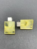 Bernstein Ohrstecker Quadrat Zitrone – Bild 4