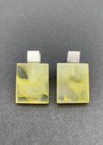 Bernstein Ohrstecker Quadrat Zitrone – Bild 2