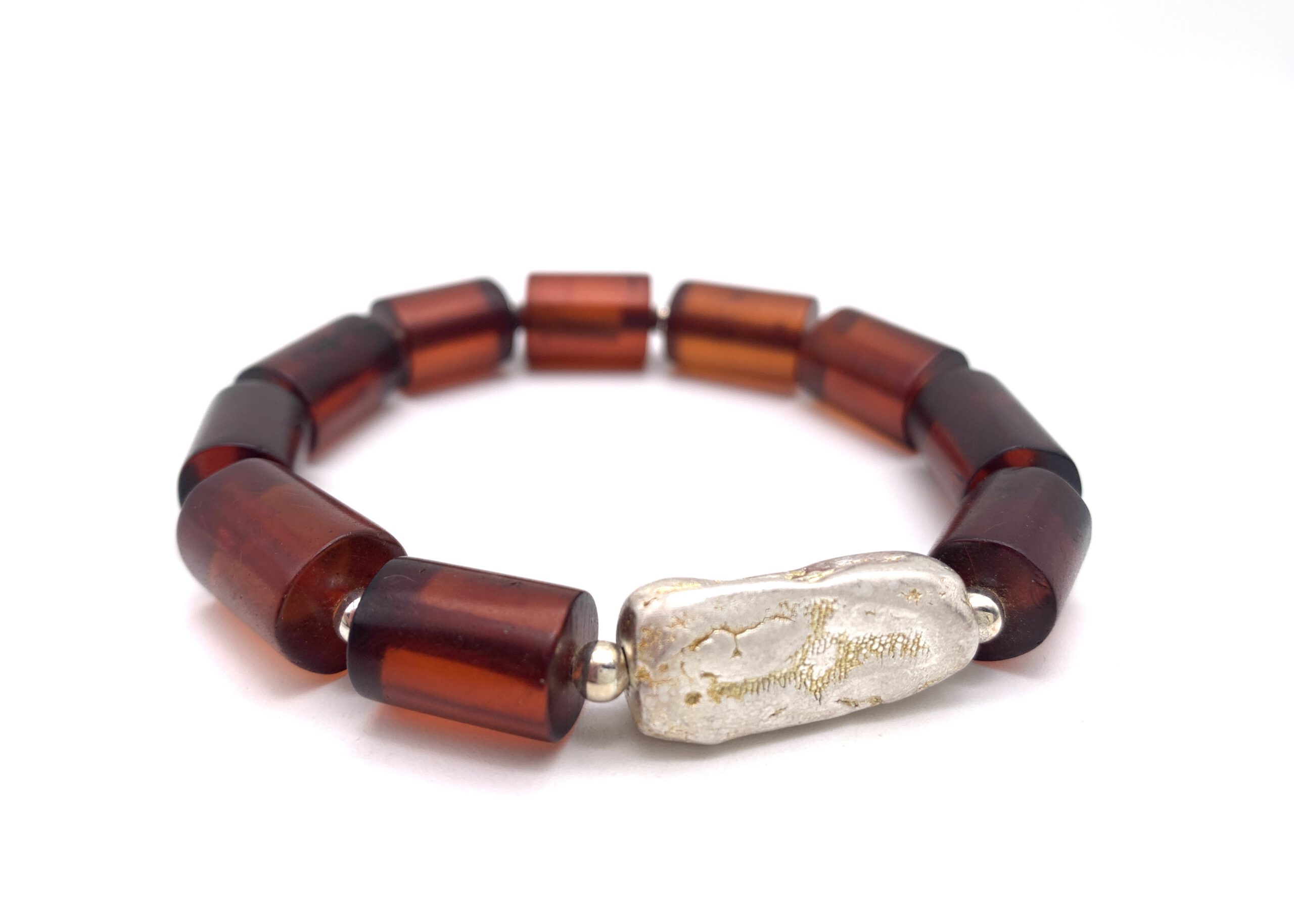 IMG_8109 Bernstein Armband mit Silber – Bild 1