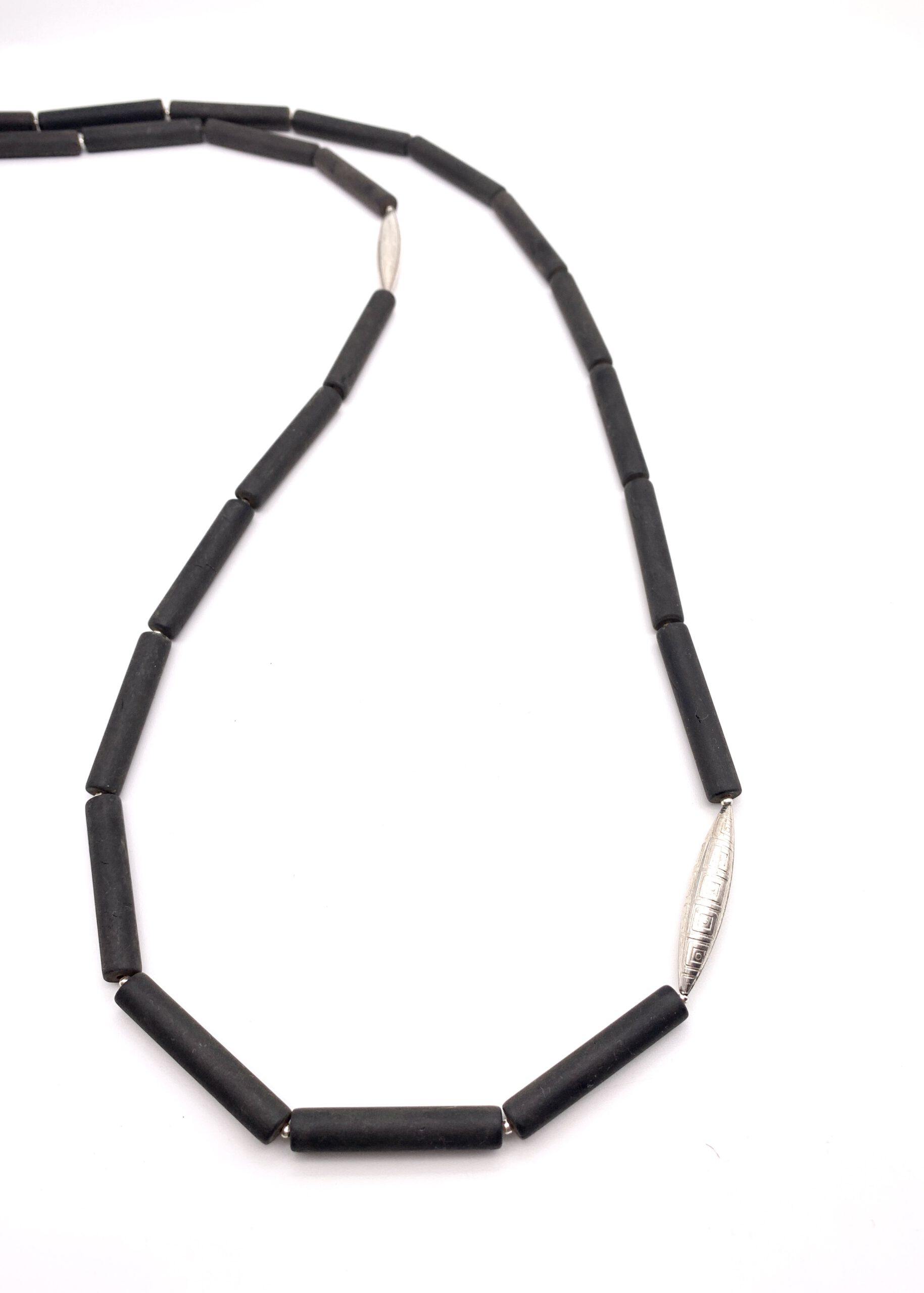 IMG_8640 2 Bernsteinkette mit Silber, 109 cm lang – Bild 1